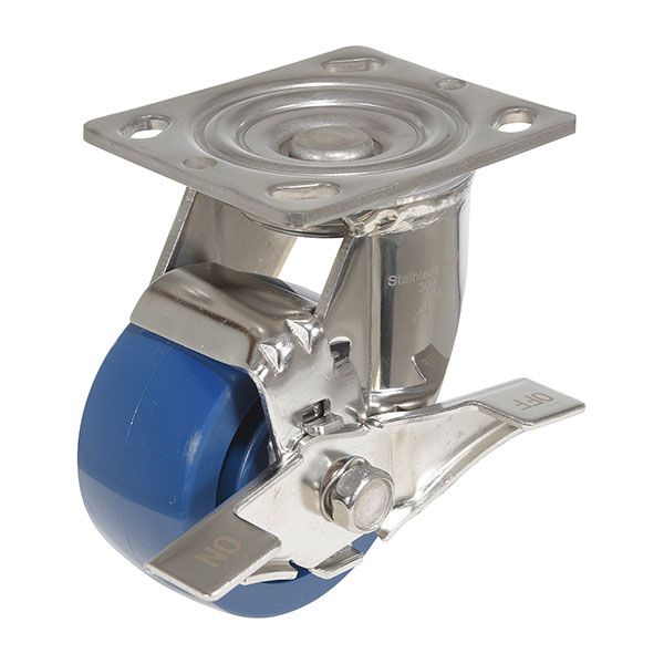 Caster, 4X2 Solid Polyurethane (Spu) Swivel W/Brake