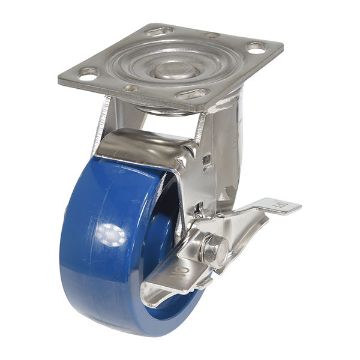 Caster, 5X2 Solid Polyurethane (Spu) Swivel W/Brake, P/N: CST-F-SS-5X2SP-SWB Caster, 5X2 Solid Polyurethane (Spu) Swivel W/Brake
