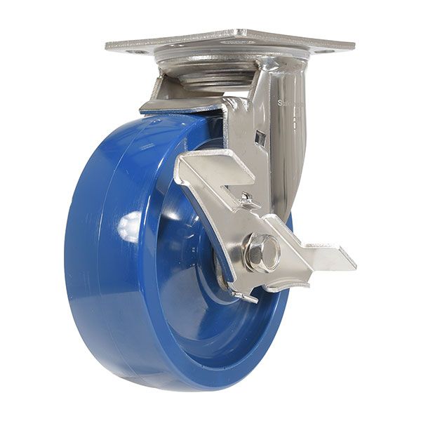 Caster, 6X2 Solid Polyurethane (Spu) Swivel W/Brake