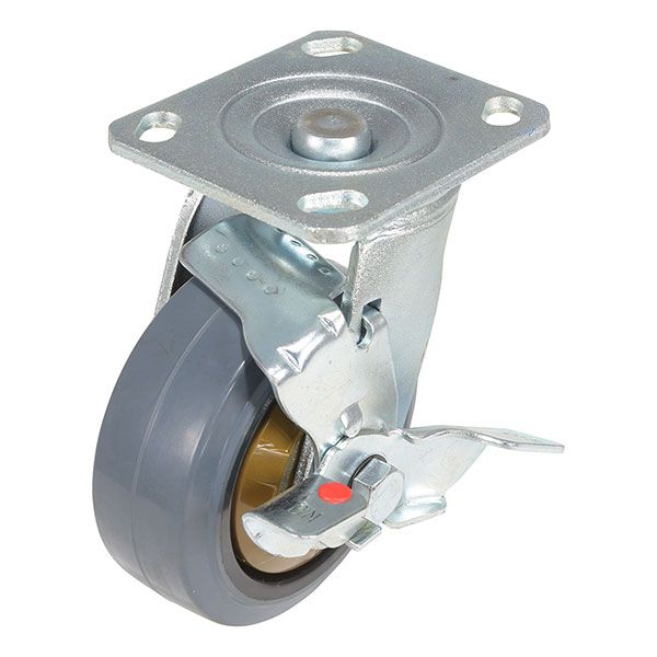 5X2 Rubber Swivel Caster W/Brake
