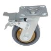 5X2 Rubber Swivel Caster W/Total Brake