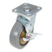 6X2 Rubber Swivel Caster W/Brake