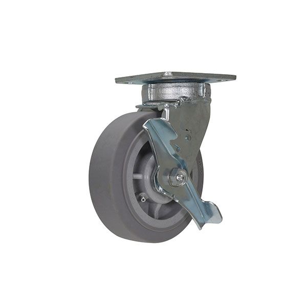 Caster, 6 X 2 Tpr/Polyolefin Hub Swiv W/Brk