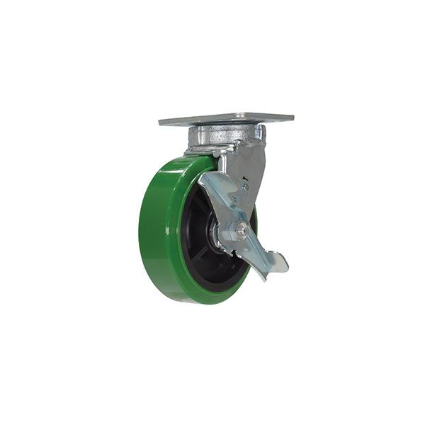 Caster, 6 X 2 High-Tech Non-Marking Polyurethane, Swiv W/Brk