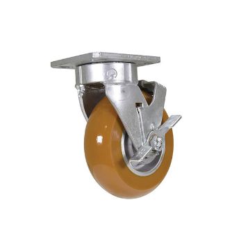 6X2 Kingpinless Swiv/Brk Caster W/Ultra Wheel, P/N: CST-JKING-6X2UL-SWB 6X2 Kingpinless Swiv/Brk Caster W/Ultra Wheel