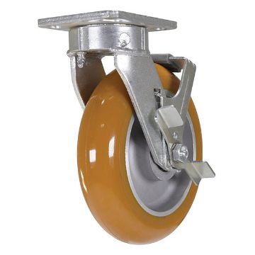 8X2 Kingpinless Swiv/Brk Caster W/Ultra Wheel, P/N: CST-JKING-8X2UL-SWB 8X2 Kingpinless Swiv/Brk Caster W/Ultra Wheel