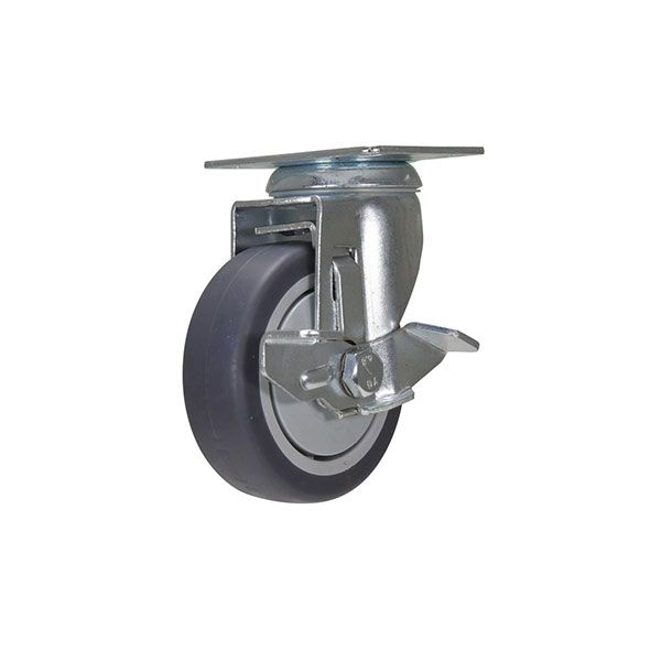 Caster, 4X1-1/4 Tpr, Swivel W/Brake