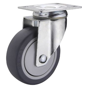 Caster, 5X1-1/4 Tpr, Swivel, P/N: CST-B28-5X1TPR-S Caster, 5X1-1/4 Tpr, Swivel