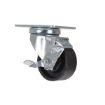 Caster, 3X1-1/4 Cast Iron, Swivel W/Brake