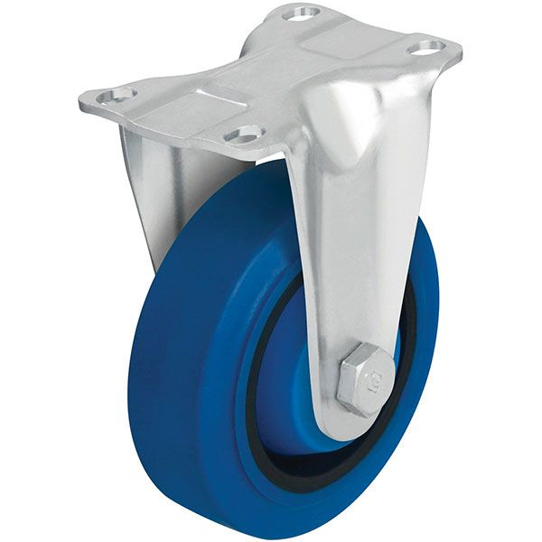 Caster, 4X1-1/4 Solid Rubber, Rigid