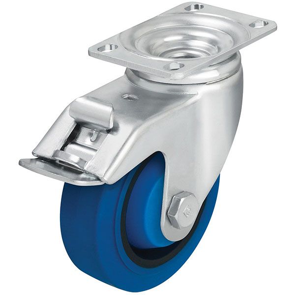 Caster, 4X1-3/8Solid Rubber,Swivel W/Total Brake