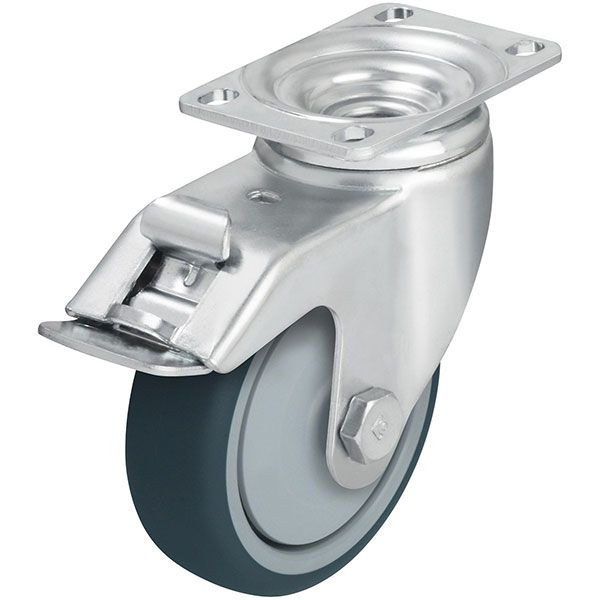 Caster, 4X1-1/4 Poly, Swivel W/Total Brake