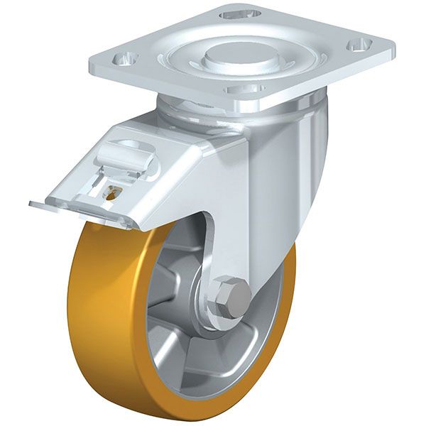 Caster, 5X1-9/16 Poly,Swivel W/Total Brake