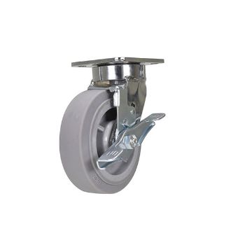 Caster, 6 X 2 Duratek Tpr, Swivel W/Brake, P/N: CST-FC47-6X2DK-SWB Caster, 6 X 2 Duratek Tpr, Swivel W/Brake