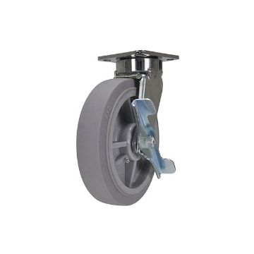 Caster, 8 X 2 Duratek Tpr, Swivel W/Brake, P/N: CST-FC47-8X2DK-SWB Caster, 8 X 2 Duratek Tpr, Swivel W/Brake