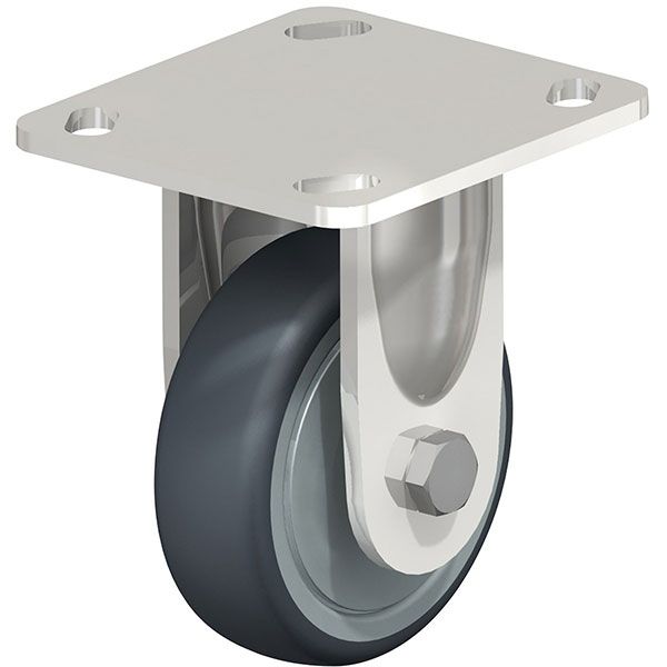 Caster, Stainless Steel Caster, 4X1-1/4 Poly, Rigid