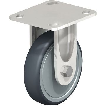 Caster, Stainless Steel Caster, 5X1-1/4 Poly, Rigid, P/N: CST-A-SS-5X1TPE-R Caster, Stainless Steel Caster, 5X1-1/4 Poly, Rigid
