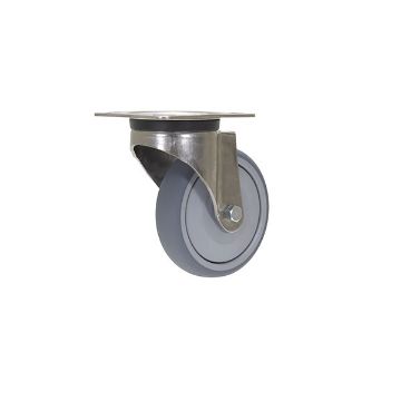 Caster, 5X1-1/4 Poly, Swivel  Stainless Steel Caster, P/N: CST-A-SS-5X1TPE-S Caster, 5X1-1/4 Poly, Swivel  Stainless Steel Caster