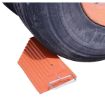Orange Rubber Wheel Chock with Handle 8" H