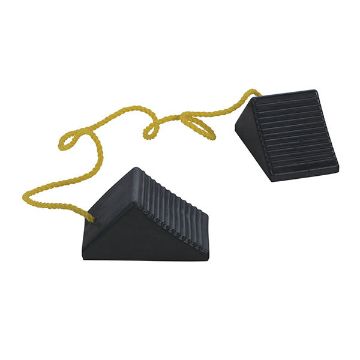 Pair of Rubber Wheel Chocks with Rope, P/N: RWC-2-PR Pair of Rubber Wheel Chocks with Rope