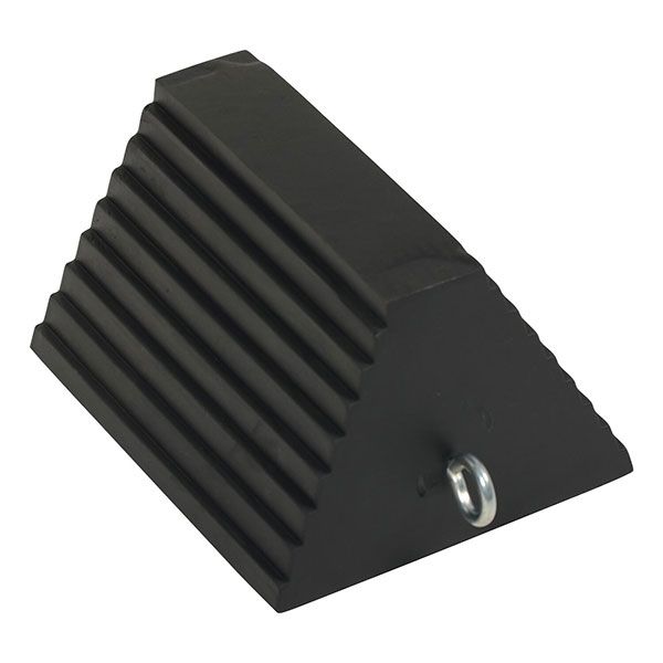 Molded Rubber Wheel Chock with Eye-Bolt