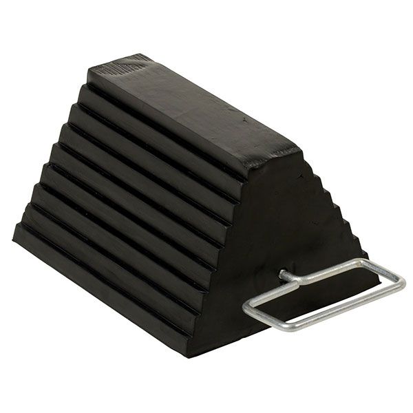 Rubber Wheel Chock with Handle - 8" H