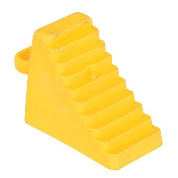 Polyethylene Wheel Chock 8-1/2 In. x 4 In. x 5-7/8 In. 7,000 Lb. Capacity Yellow, P/N: PEWC-3-YL Polyethylene Wheel Chock 8-1/2 In. x 4 In. x 5-7/8 In. 7,000 Lb. Capacity Yellow