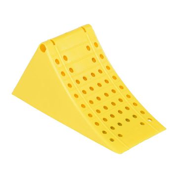 Plastic Large Wheel Chock 18-1/2 In. x 7-1/4 In. x 9 In. Yellow, P/N: PLWC-Y Plastic Large Wheel Chock 18-1/2 In. x 7-1/4 In. x 9 In. Yellow