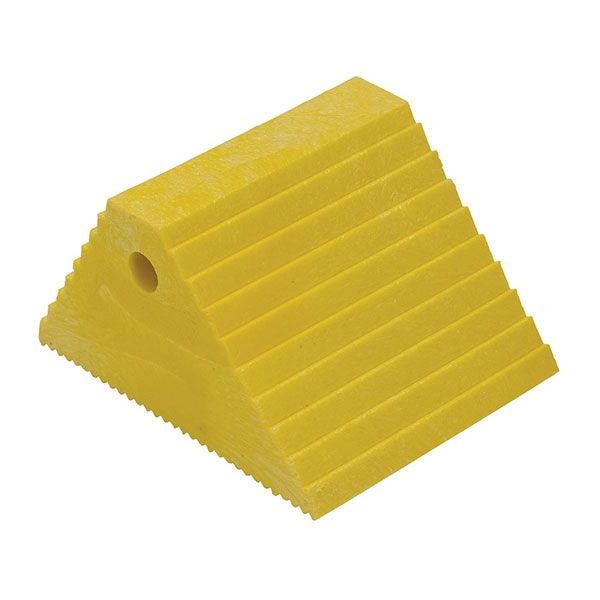 Recycled Plastic Dual Slope Wheel Chock 10-11/16 In. x 9-1/4 In. x 6 In. Yellow