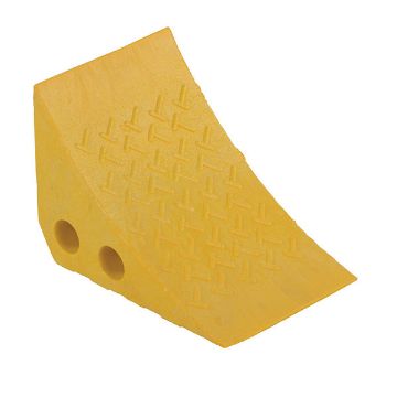 Recycled Polypropylene Plastic Wheel Chock 10-1/4 In. x 7-1/2 In. x 7-1/2 In. Yellow, P/N: PWC-Y Recycled Polypropylene Plastic Wheel Chock 10-1/4 In. x 7-1/2 In. x 7-1/2 In. Yellow