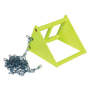 Steel Wheel Chock 10.5 Fluorescent Yl, P/N: FAB-10-FYL Steel Wheel Chock 10.5 Fluorescent Yl