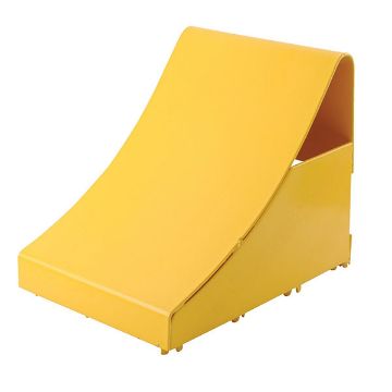 Formed Steel Chock w saw tooth bottom for traction., P/N: FAB-11 Formed Steel Chock w saw tooth bottom for traction.