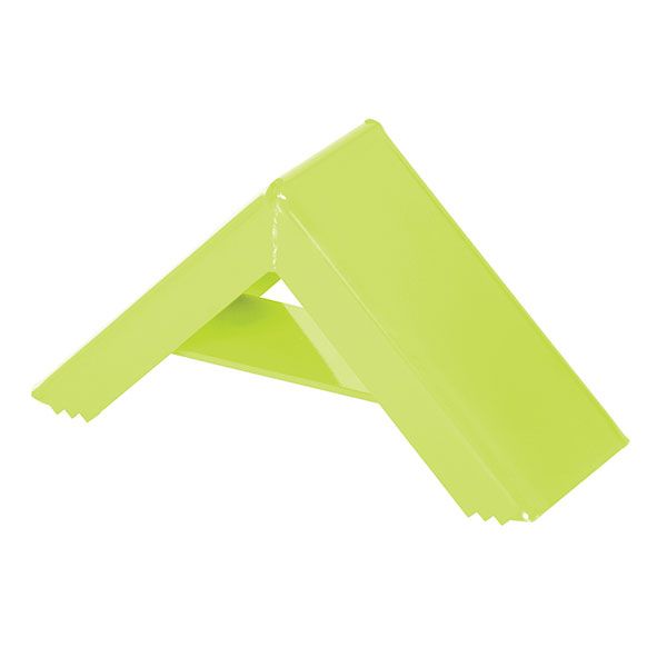 Steel Wheel Chock 17 5/16 Fluorescent Yl