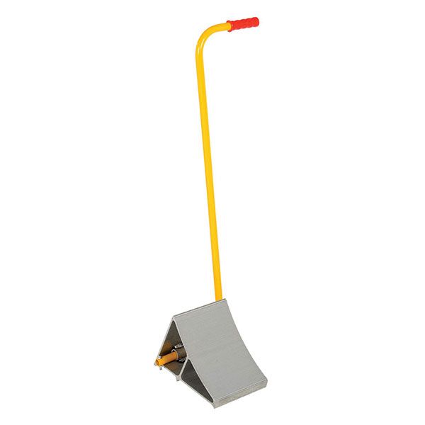 Extruded Aluminum Chock with ergonomic handle.