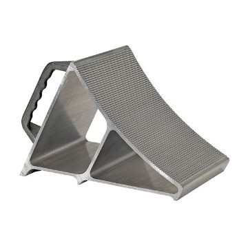 Aluminum Wheel Chock w/ Hand Grip chock block., P/N: EALUM-7-HNDG Aluminum Wheel Chock w/ Hand Grip chock block.