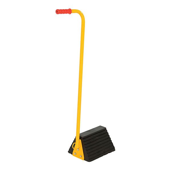 Rubber Wheel Chock with Ergonomic Handle  8"