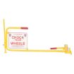 2 Steel Rail Car Chocks with Sign and Handle