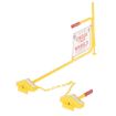 2 Steel Rail Car Chocks with Sign and Handle