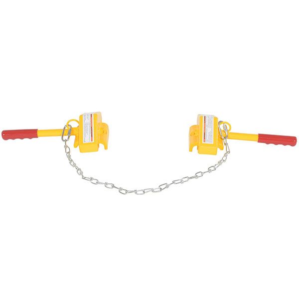 2 Steel Rail Car Chocks w/ 30" Chain