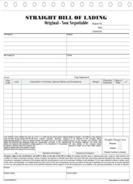 Bills of lading, Long Form 8-1/2" X 11" Snap-set format carbonless forms. BLLFSNP002-C Straight bills of lading, Long Form8-1/2" X 11" Snap-set format carbonless forms. BLLFSNP002-C