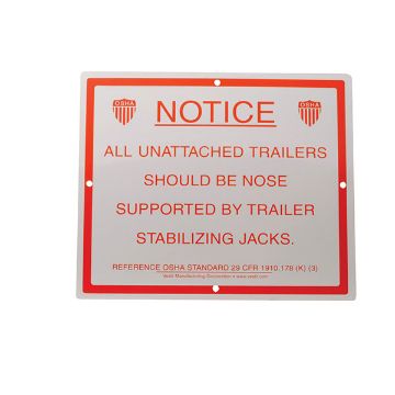 Stabilizing Trailer Instruction Sign - SJS-1012 Stabilizing Trailer Instruction Sign