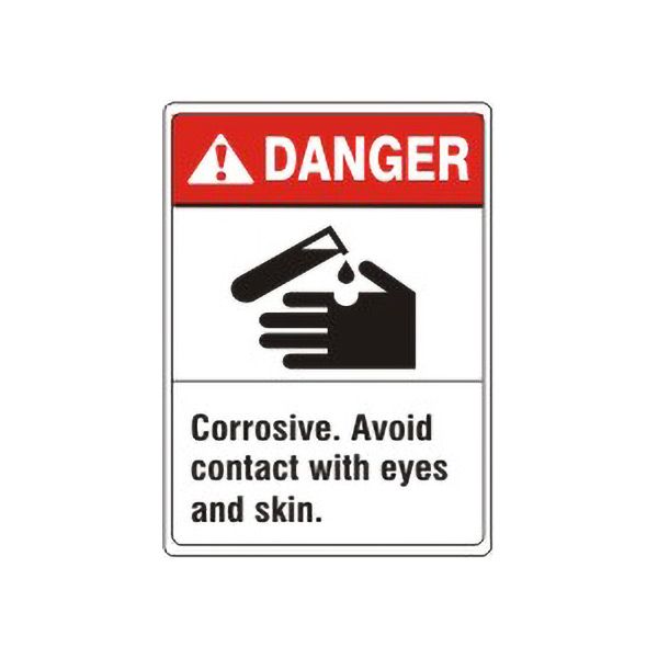 Danger:Corrosive. Avoid Contact With Eyes And Skin.  With  Picto Of sign - AN-3421