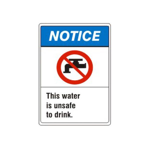 Notice: This Water Is Unsafe To Drink With  Picto sign - AN-4321