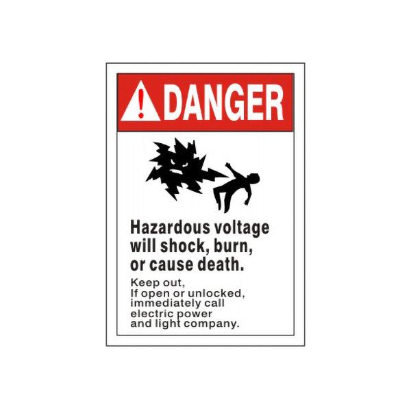 Danger:  Picto Hazardous Voltage Will Shock  Burn  Or Cause Death sign - AF-652014