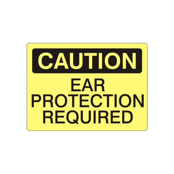 Caution: Ear Protection Required sign - C-160614
