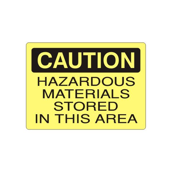 Caution: Hazardous Materials Stored In This Area sign - C-960914
