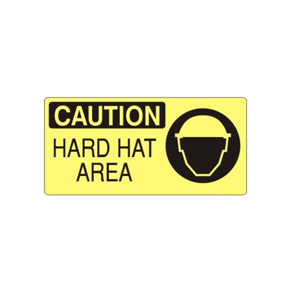 Caution: Hard Hat Area With Hard Hat Picto sign - CP-370471