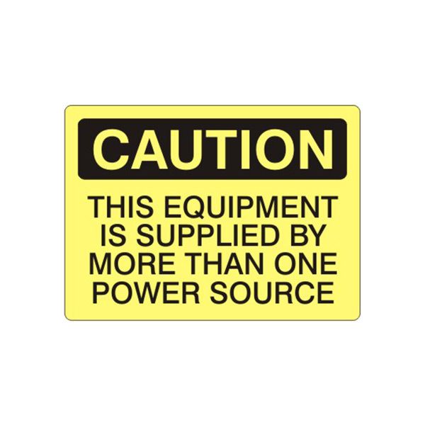 Caution: This Equipment Is Supplied By More Than One Power Source sign - C-810814