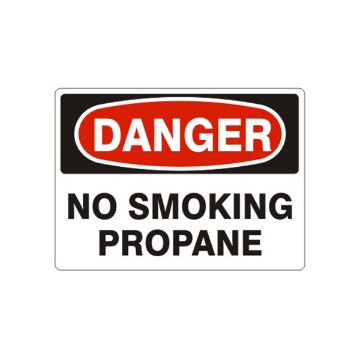 Danger: No Smoking Propane sign, Adhesive Vinyl, 3X5 Danger: No Smoking Propane sign - D-475014