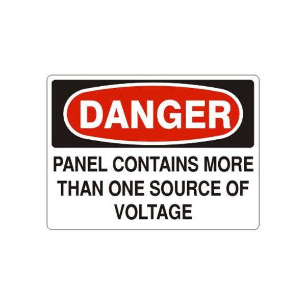 Danger: Panel Contains More Than One Source Of Voltage sign - D-600314